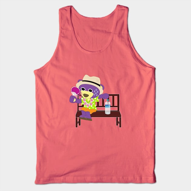 Mr.purple bear is blowing by hand fan Tank Top by Figaro-17